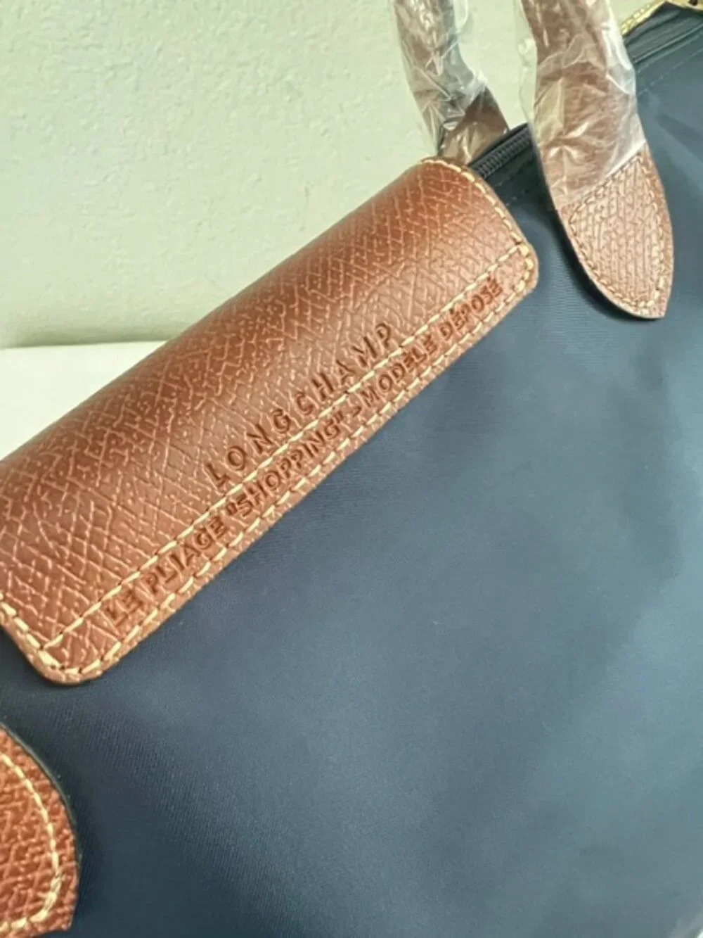 Longchamp Le Pliage Tote Bag - Medium -Black/Dark gray/Navy blue